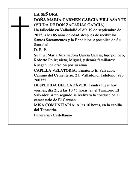 Doña María Carmen García Villasante