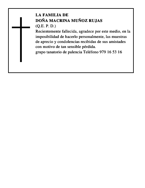 Doña Macrina Muñoz Rujas