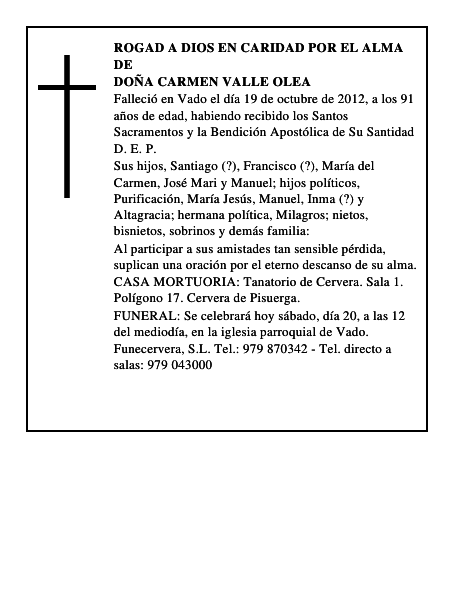 Doña Carmen Valle Olea