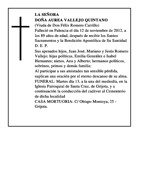 Doña Aurea Vallejo Quintano