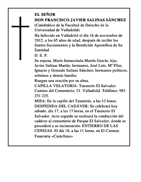 Don Francisco Javier Salinas Sánchez