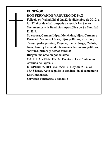 Don Fernando Vaquero de Paz