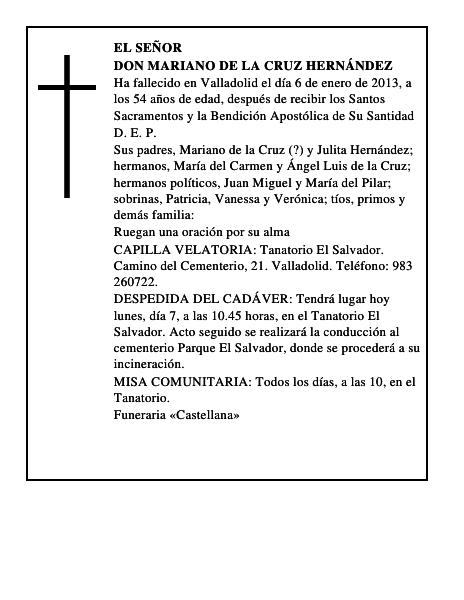 Don Mariano de la Cruz Hernández