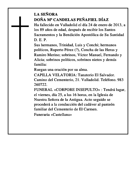 Doña Mª Candelas Peñafiel Díaz