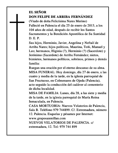 Don Felipe de Arriba Fernández