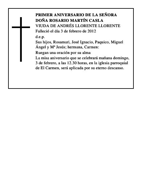 Doña Rosario Martín Casla