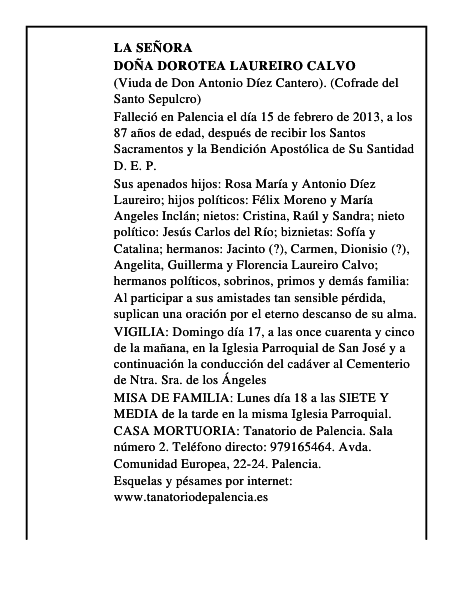 Doña Dorotea Laureiro Calvo