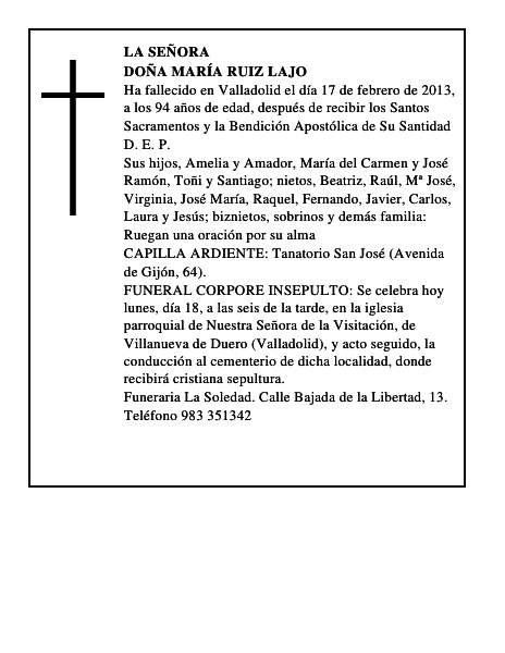 Doña María Ruiz Lajo