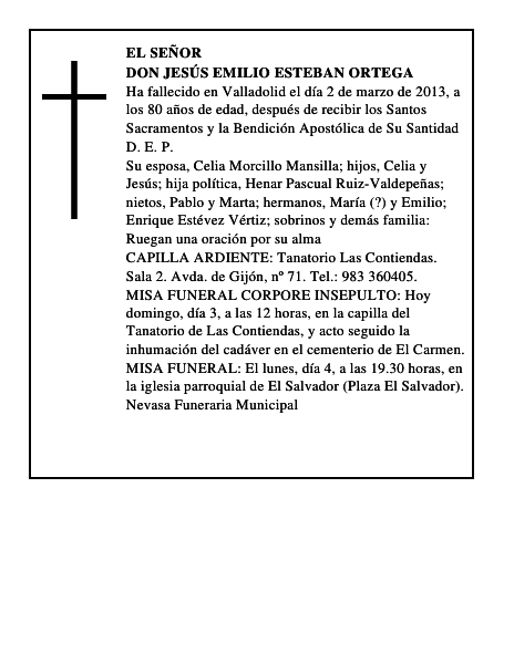 Don Jesús Emilio Esteban Ortega