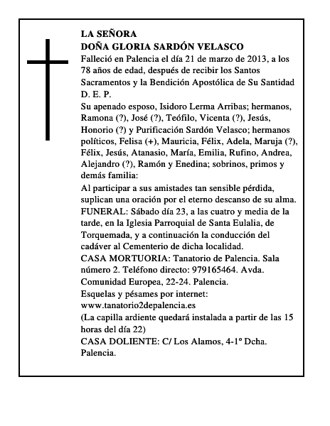 Doña Gloria Sardón Velasco