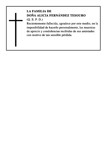 Doña Alicia Fernández Tesouro