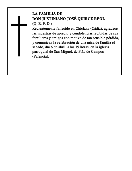 Don Justiniano José Quirce Reol