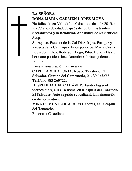 Doña María Carmen López Moya