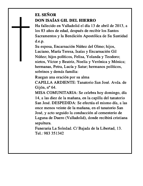 Don Isaías Gil del Hierro