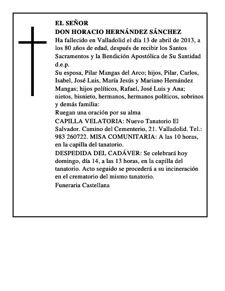 Don Horacio Hernández Sánchez