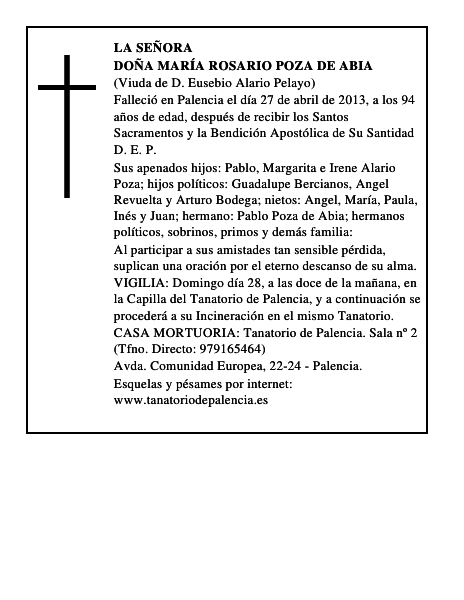 Doña María Rosario Poza de Abia