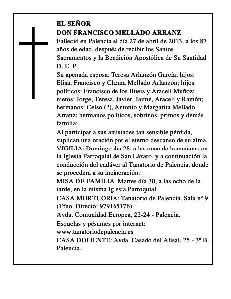 Don Francisco Mellado Arranz