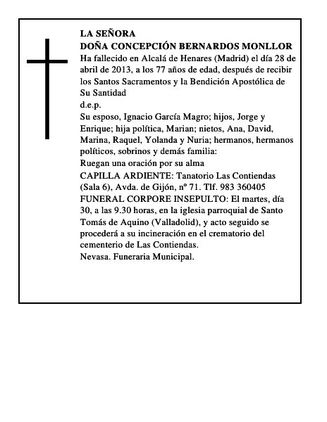 Doña Concepción Bernardos Monllor