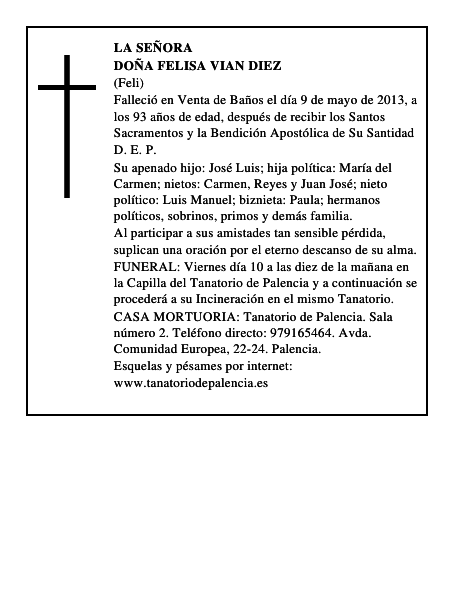 Doña Felisa Vian Diez
