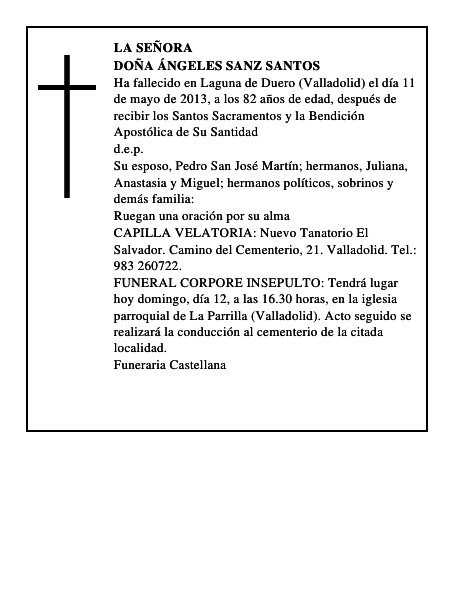 Doña Ángeles Sanz Santos