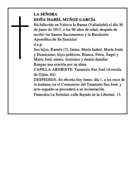 Doña Isabel Muñoz García