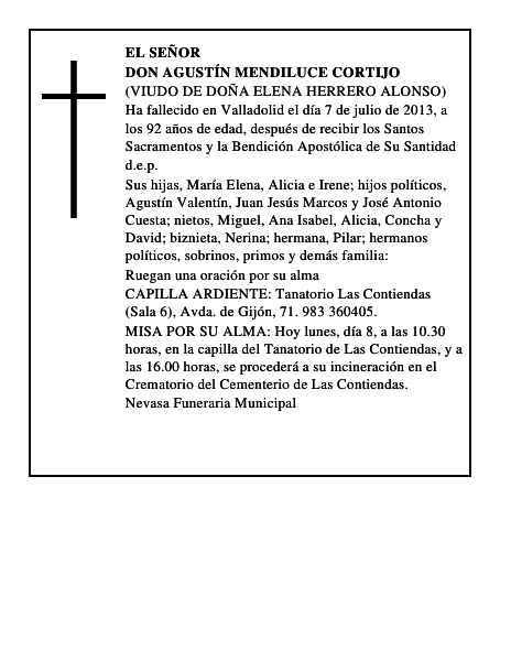 Don Agustín Mendiluce Cortijo