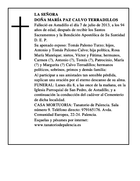 Doña María Paz Calvo Terradillos