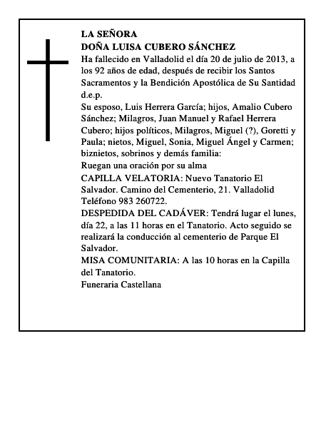 Doña Luisa Cubero Sánchez