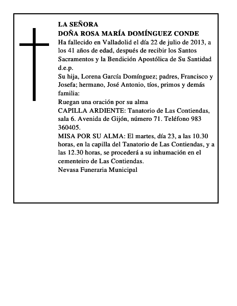Doña Rosa María Domínguez Conde