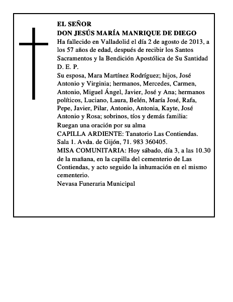 Don Jesús María Manrique de Diego
