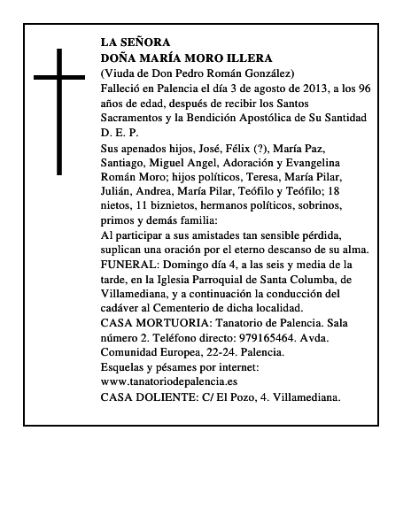 Doña María Moro Illera