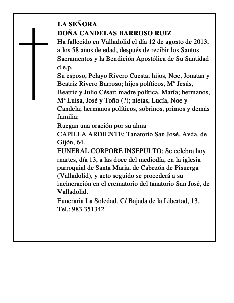 Doña Candelas Barroso Ruiz