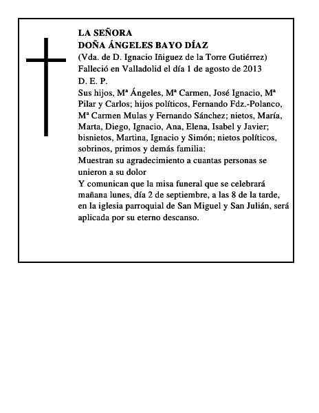 Doña Ángeles Bayo Díaz