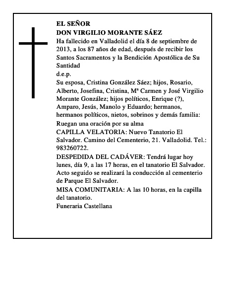 Don Virgilio Morante Sáez