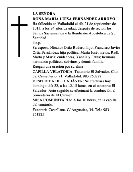 Doña María Luisa Fernández Arroyo
