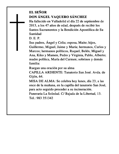 Don Ángel Vaquero Sánchez