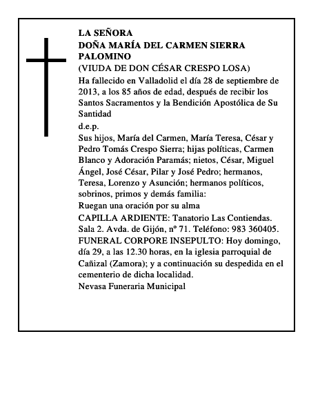 Doña María del Carmen Sierra Palomino