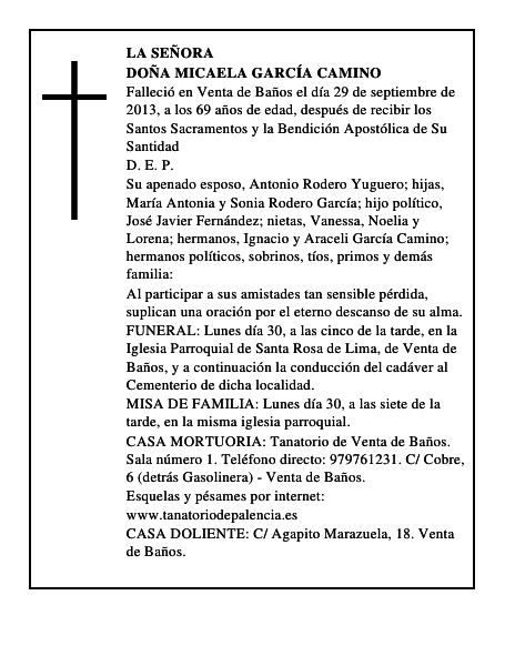 Doña Micaela García Camino