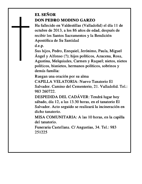 Don Pedro Modino Garzo