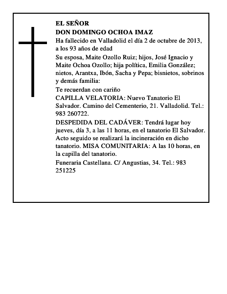 Don Domingo Ochoa Imaz