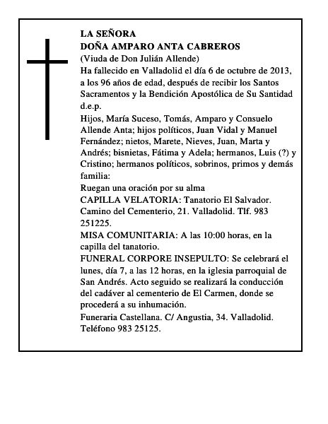 Doña Amparo Anta Cabreros