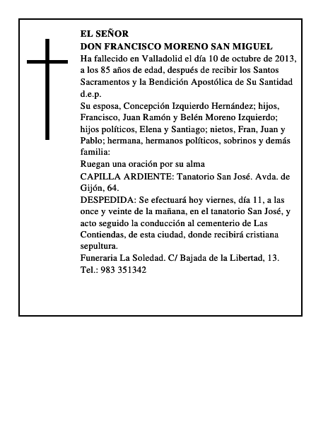Don Francisco Moreno San Miguel