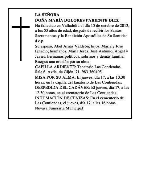 Doña María Dolores Pariente Diez