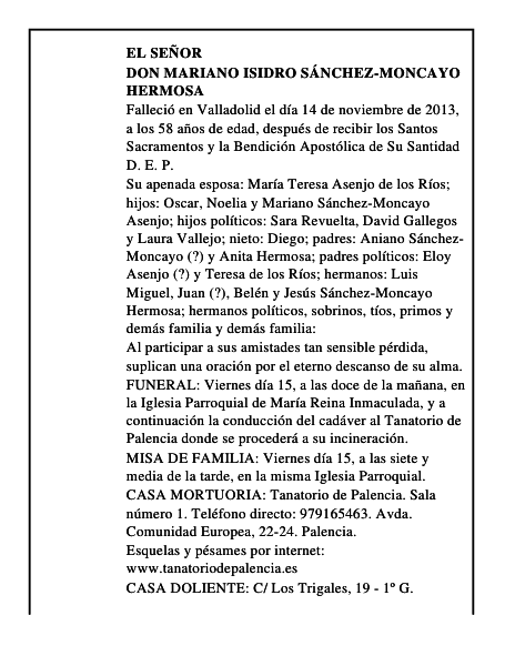 Don Mariano Isidro Sánchez-Moncayo Hermosa