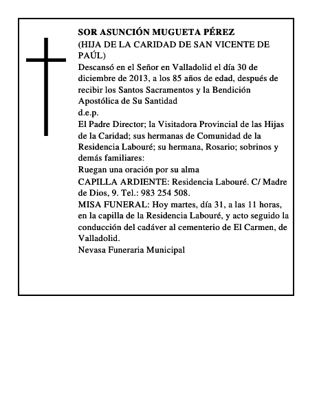 Sor Asunción Mugueta Pérez