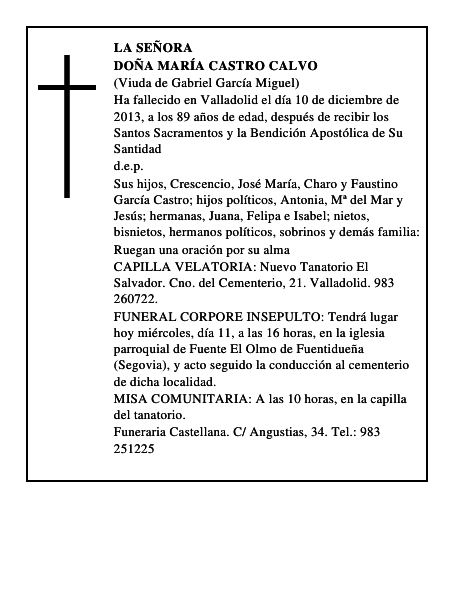 Doña María Castro Calvo