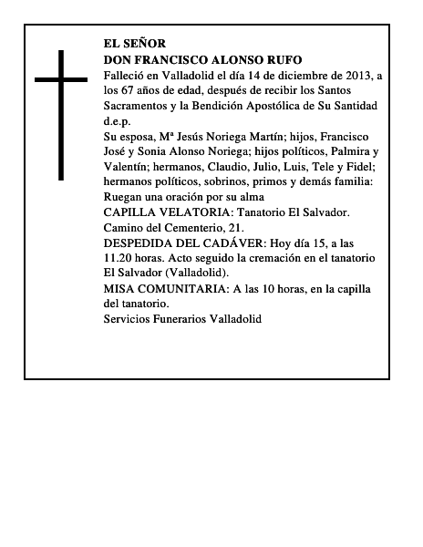 Don Francisco Alonso Rufo