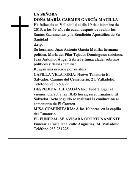Doña María Carmen García Matilla