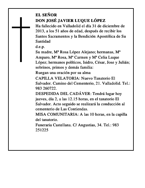 Don José Javier Luque López