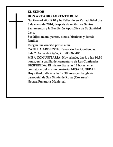 Don Arcadio Lorente Ruiz